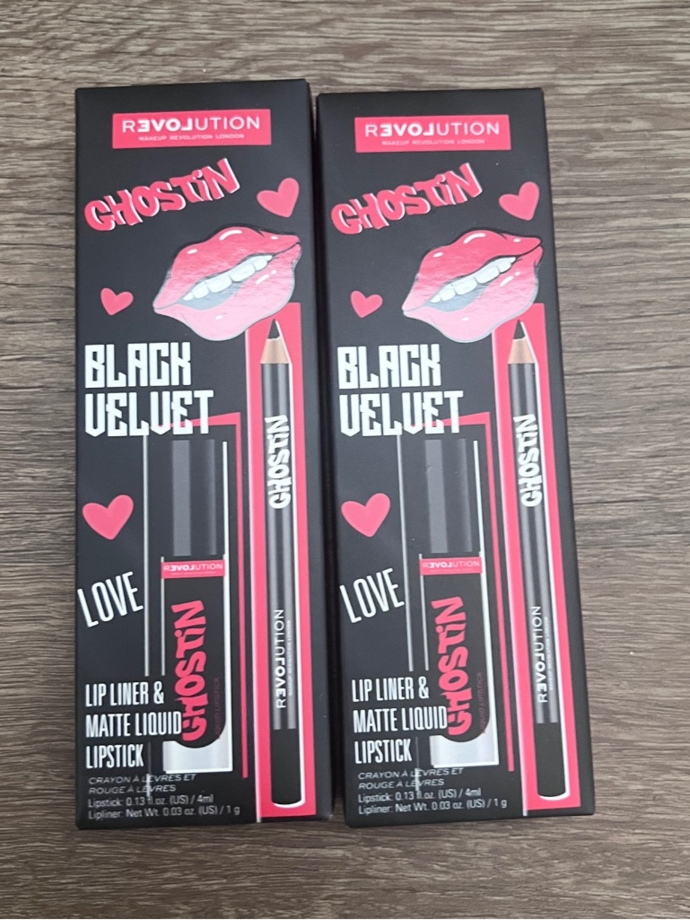 Revolution Ghostin Black Velvet Lip Liner & Matte Liquid Lipstick